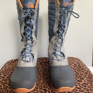 Blue/Gray/Orange winter North Face Boots